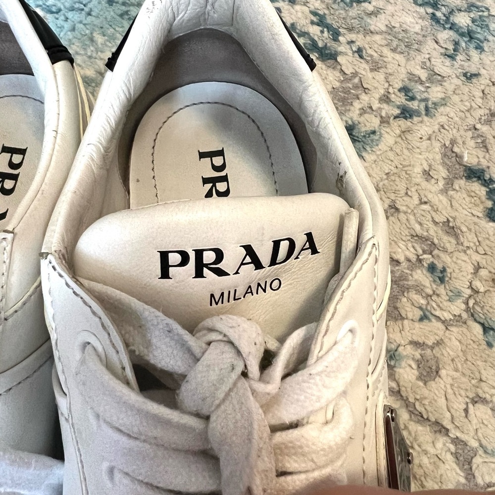 Prada low top white leather sneakers 39.5 EU - Picture 12 of 13